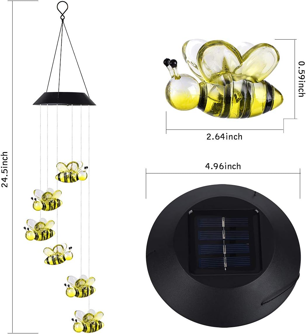 Colgante Solar Abejas luz Multicolor